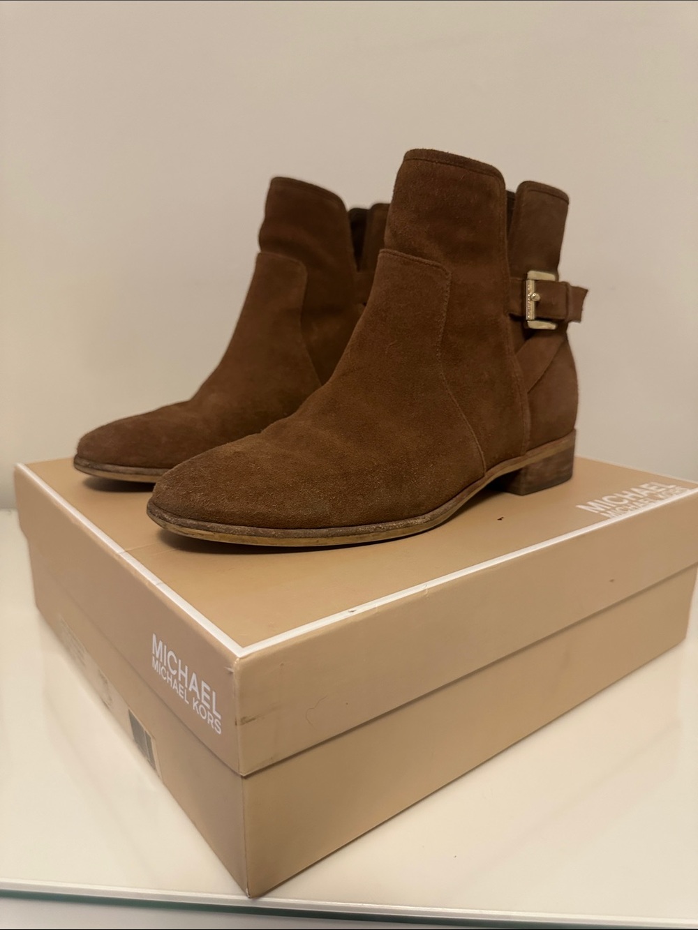 MICHAEL Michael Kors Salem Brown Suede Ankle Boots
